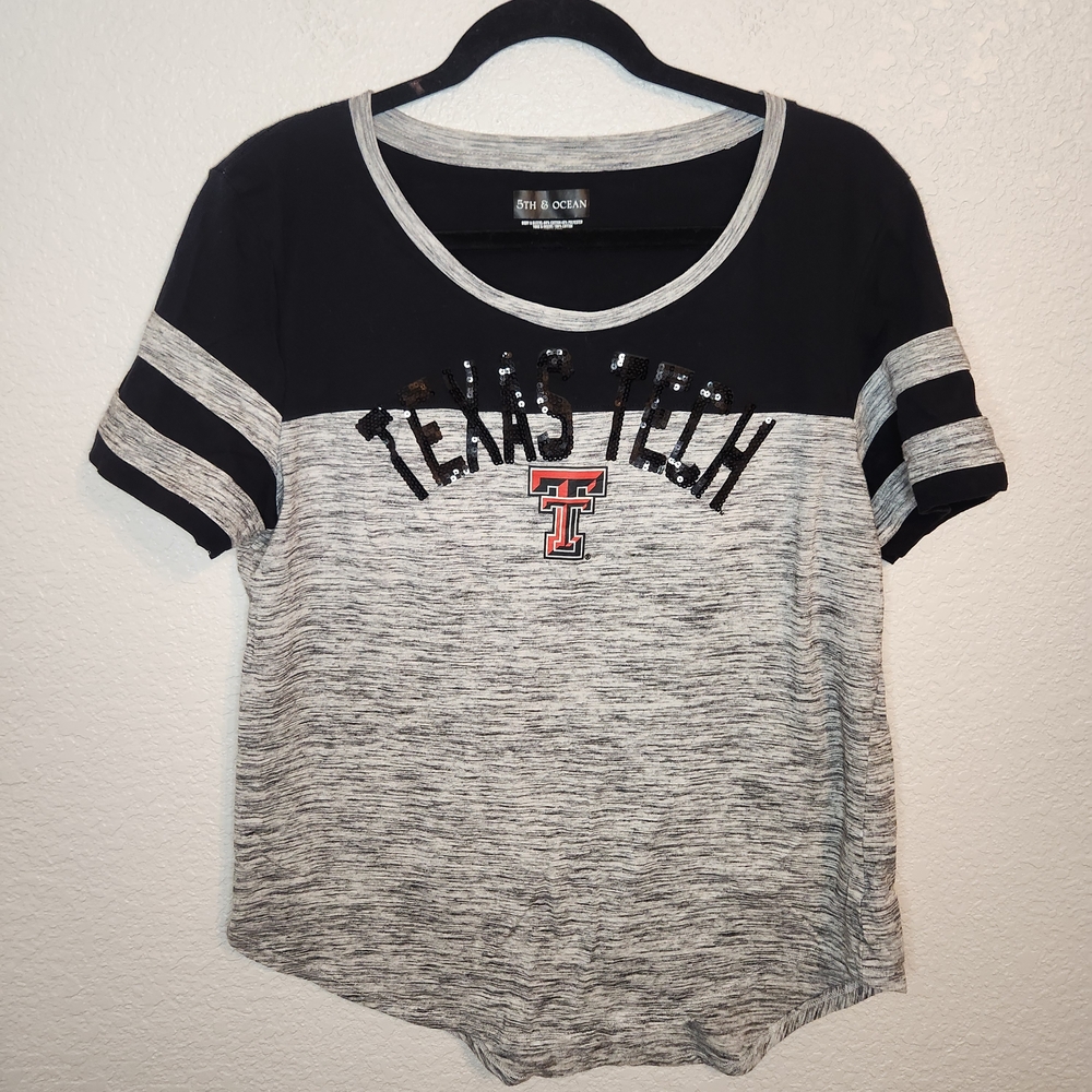 5th and ocean Women's black red Texas Tech Red Raiders shirt size XL